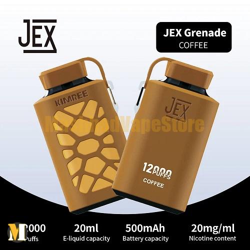پاد یکبار مصرف قهوه جکس گرینید مدل KIMREE <br><span>JEX Grenade Coffee 12000 Puffs</span>